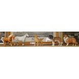 Five mixed Beswick horses and dogs