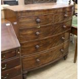 A Victorian mahogany five drawer chest W.109cm