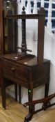 A George III mahogany press on stand W.13cm