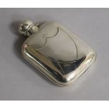 A late Victorian silver hip flask, George Unite, Birmingham, 1888 12.8cm.