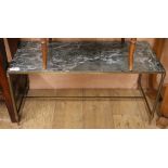 A 1960s marble and brass coffee table W.86cm