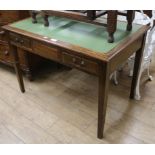 A mahogany leather top writing table W.107cm