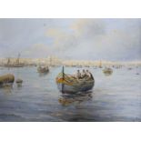 Adilia, watercolour, a Venetian backwater, signed