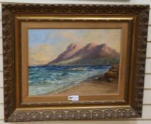 Edward Clark Churchill Mace (1864-1928), oil on canvas, Simons Town from Glencairn, Evening, South