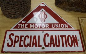 An early "The Motor Union" enamel sign width 66cm height 56cm