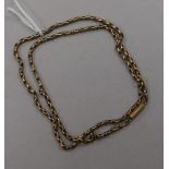 An Edwardian 9ct gold chain, 22cm.