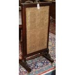 An early Victorian cheval fire screen W.49cm.