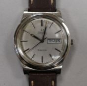 A gentleman's early 1970's stainless steel Omega automatic day/date wrist watch, movement c.1022.