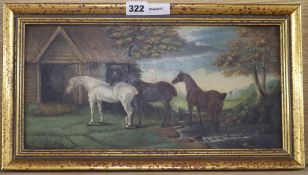 19th century oil, horses