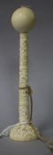A late 19th century Cantonese carved ivory bibloquet (ball and stand game), height 17cm