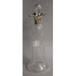 An Edwardian silver mounted 'rock crystal' glass decanter, William Comyns, London, 1904, in the