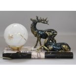 An Art Deco model deer lamp width 28cm height 17cm