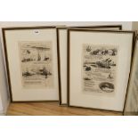 William Lionel Wyllie, a set of four etchings, Our Fathers, signed in pencil, 33 x 22cm