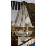 A French bag shaped chandelier