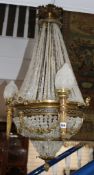 A French bag shaped chandelier