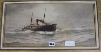 William Henry Pearson, watercolour, 'Off the Coastrims', signed, 24 x 49cm