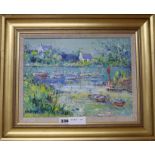 § Yolande Ardissone (1927-),oil on canvas, Bateaux a Meriex, signed, Omell Gallery label verso, 23 x