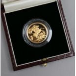 A QEII proof gold sovereign, 1990