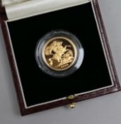 A QEII proof gold sovereign, 1990