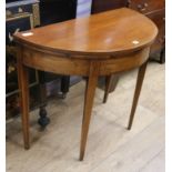 A George III demi lune card table W.91cm