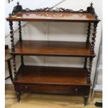 A Victorian rosewood whatnot W.84cm