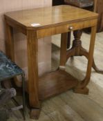 An Art Deco hall table, with one drawer W.58cm