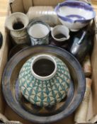 A quantity of mixed studio pottery