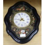 A mother of pearl inlaid wall clock by Griod A La Pallisse width 38cm height 50cm