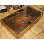 A Deco style display coffee table W.140cm