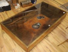 A Deco style display coffee table W.140cm