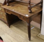 An oak hall table with reeded legs W.100cm