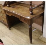 An oak hall table with reeded legs W.100cm