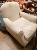 An upholstered armchair