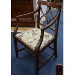 A set of eight mahogany dining chairs