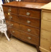 A Regency mahogany five drawer chest W.107cm