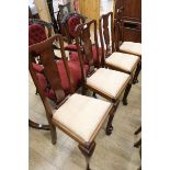 A set of four Queen Anne mahogany dining chairs