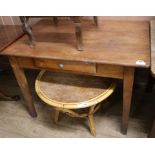 A cherrywood kitchen table, W.105cm