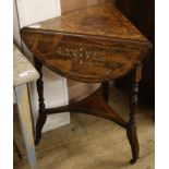 An Edwardian inlaid rosewood occasional table W.62cm