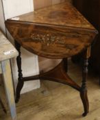 An Edwardian inlaid rosewood occasional table W.62cm
