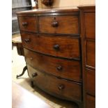 A Victorian mahogany bow front chest of drawers W.102cm