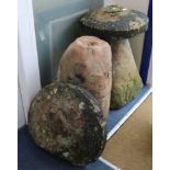 Two sandstone staddle stones W.50cm approx.