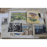 A folio of assorted paintings and prints