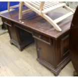 A mahogany desk W.163cm