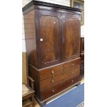 A George III mahogany linen press W.126cm