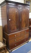 A George III mahogany linen press W.126cm