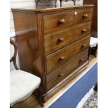 A Victorian mahogany chest, fitted two short and three long drawers, W.120cm W:120cm