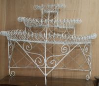 A wirework plant stand W.122cm