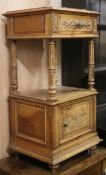A marble top bedside cabinet W.45cm
