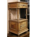 A marble top bedside cabinet W.45cm