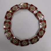 An early 20th century Norwegian sterling silver gilt and guilloche enamel necklace by Ivor T. Holth,